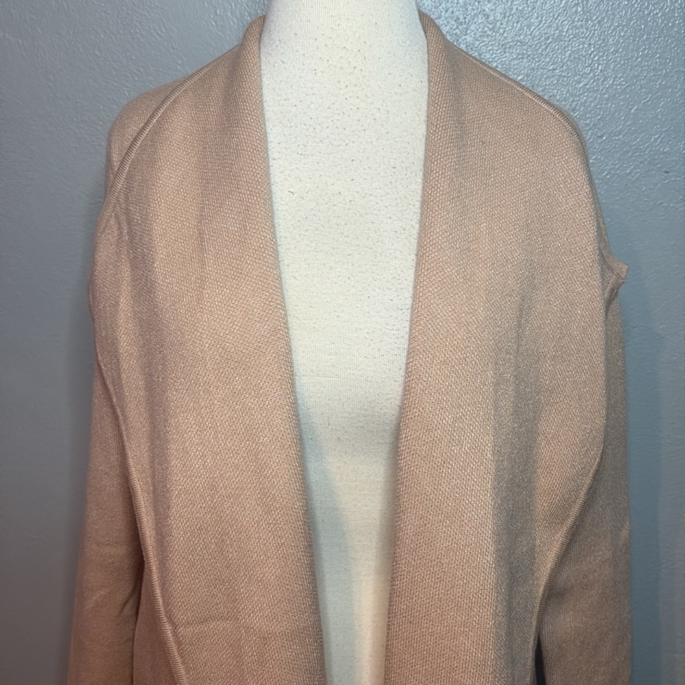 NWT Chicwish Open Front Cardigan Pockets Wide Collar Camel Tan Small - Picture 4 of 12